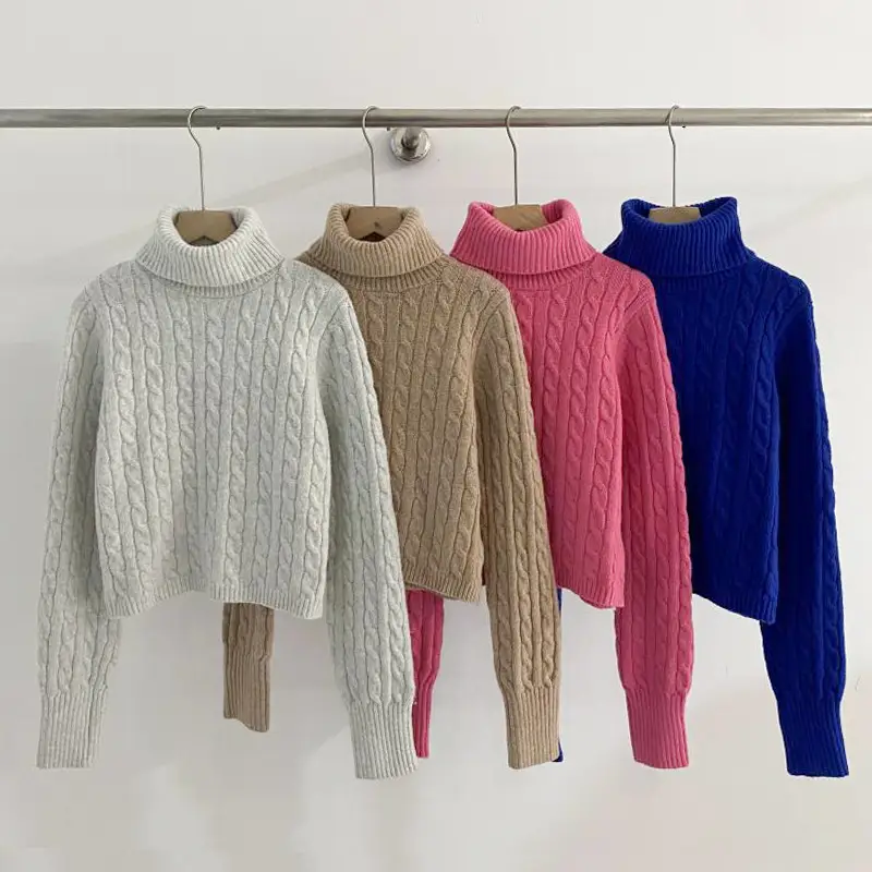 Women Thick Heavy Collar Twist Pullover Sweater 2025 Autumn Winter - Image 2