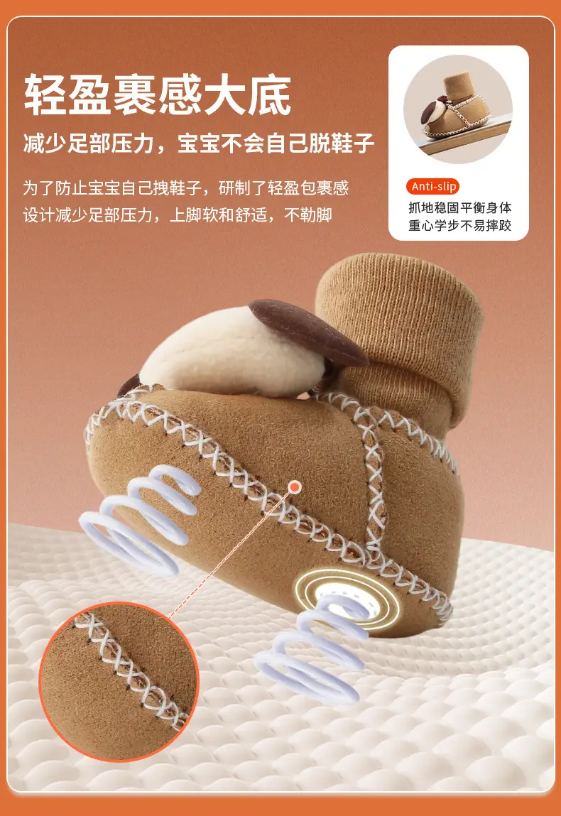 Warm Fleece Lined Newborn Baby Shoes 3 Pair — feature 18