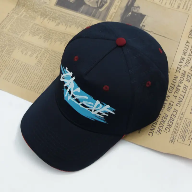 Customized Digital Print Baseball Cap Large Head Navy Blue - Image 5