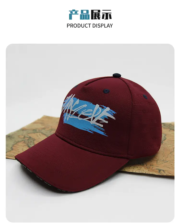 Customized Digital Print Baseball Cap Large Head Navy Blue — feature 4