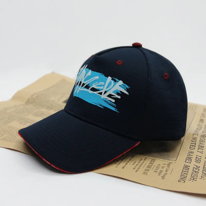 Customized Digital Print Baseball Cap Large Head Navy Blue - Image 3