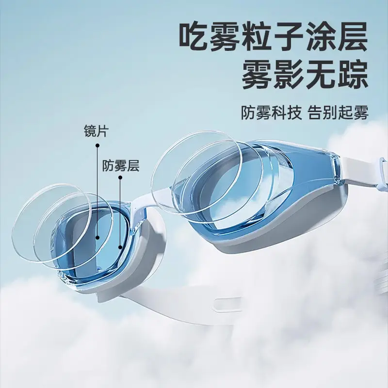 Swimming Goggles Waterproof and Anti-Fog High-Definition Swimming Pool Glasses and Swimming Cap Set for Men and Women and Kidsren Professional Diving Equipment Swimming Goggles