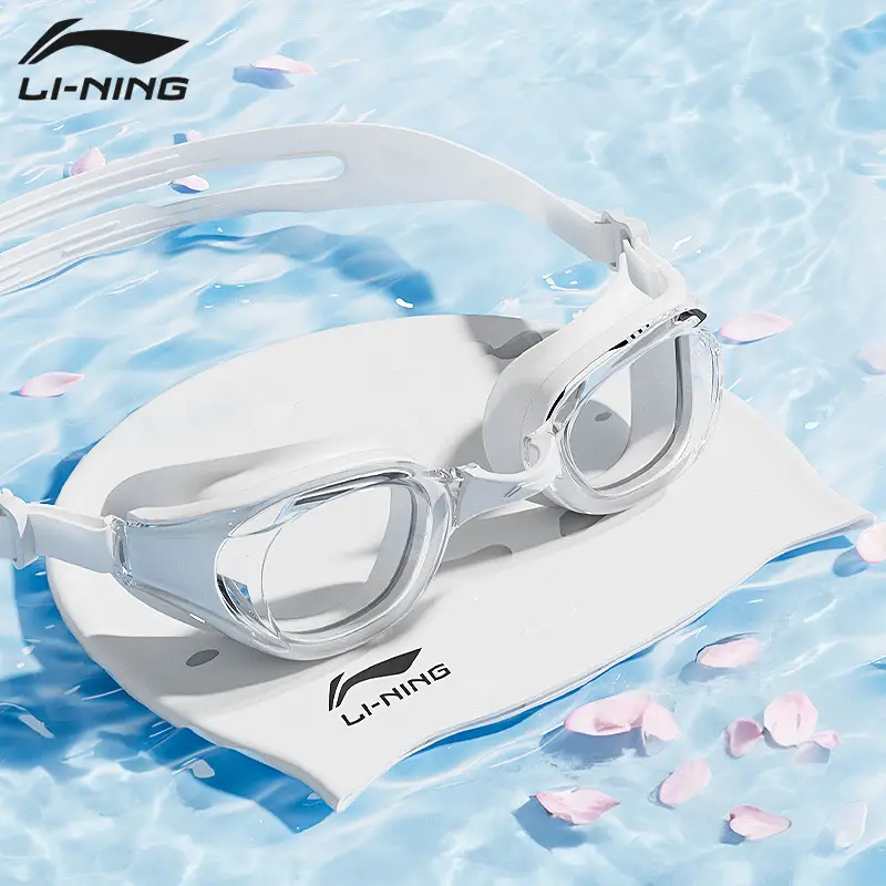 Swimming Goggles Waterproof and Anti-Fog High-Definition Swimming Pool Glasses and Swimming Cap Set for Men and Women and Kidsren Professional Diving Equipment Swimming Goggles