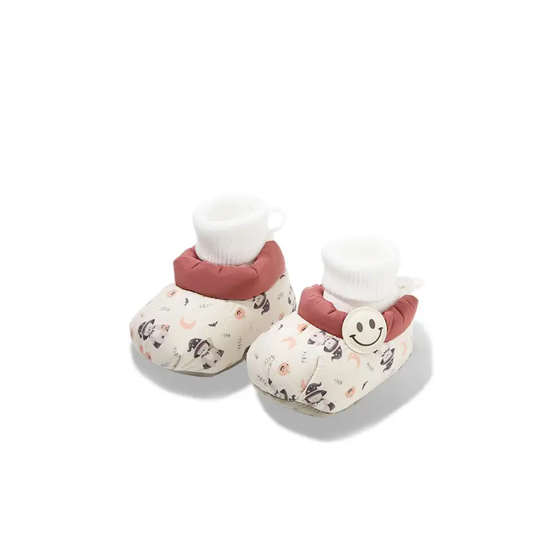 Winter Newborn Baby Shoes and Socks, Infant Girls' Shoes, Newborn Shoes, Warm Cotton Shoes, Fleece-Lined Soft Soles, Autumn and Winter - Image 9