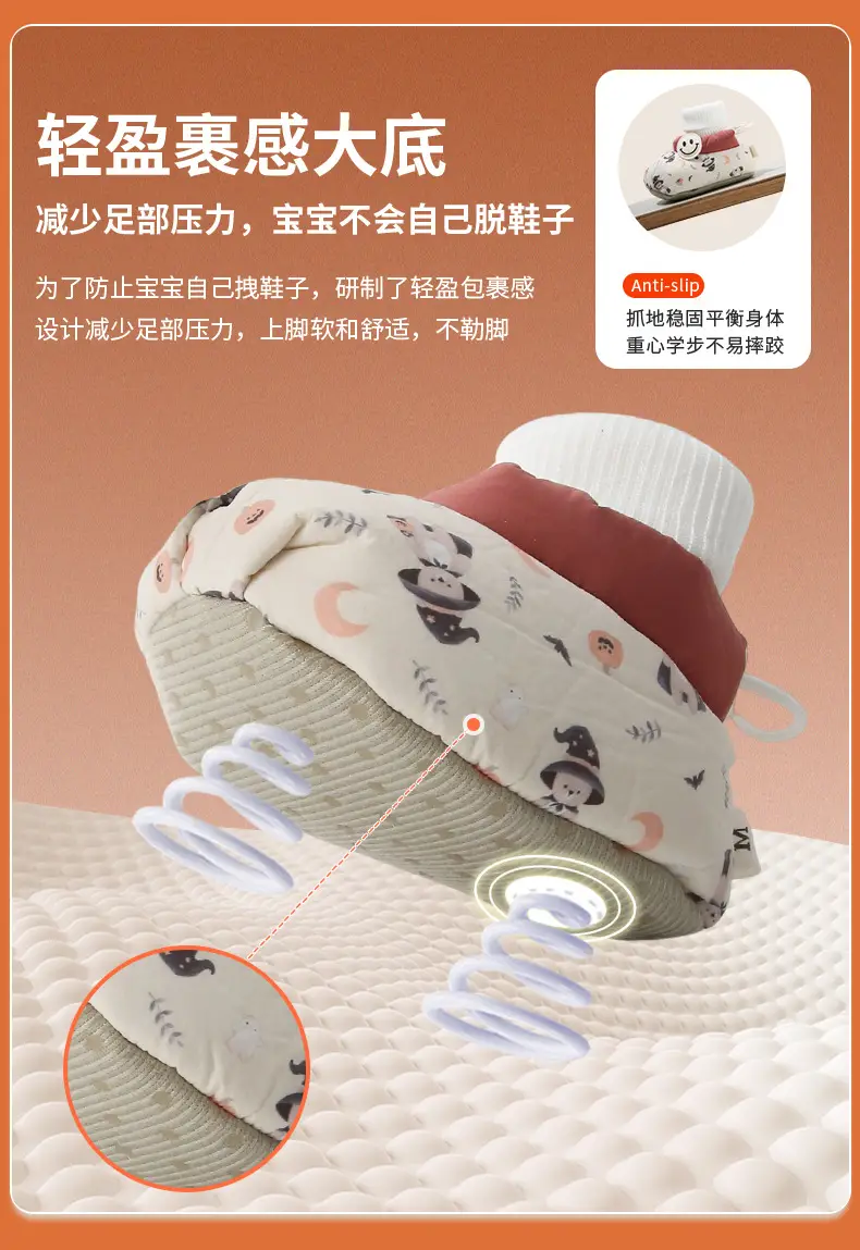Winter Newborn Baby Shoes and Socks, Infant Girls' Shoes, Newborn Shoes, Warm Cotton Shoes, Fleece-Lined Soft Soles, Autumn and Winter — feature 18