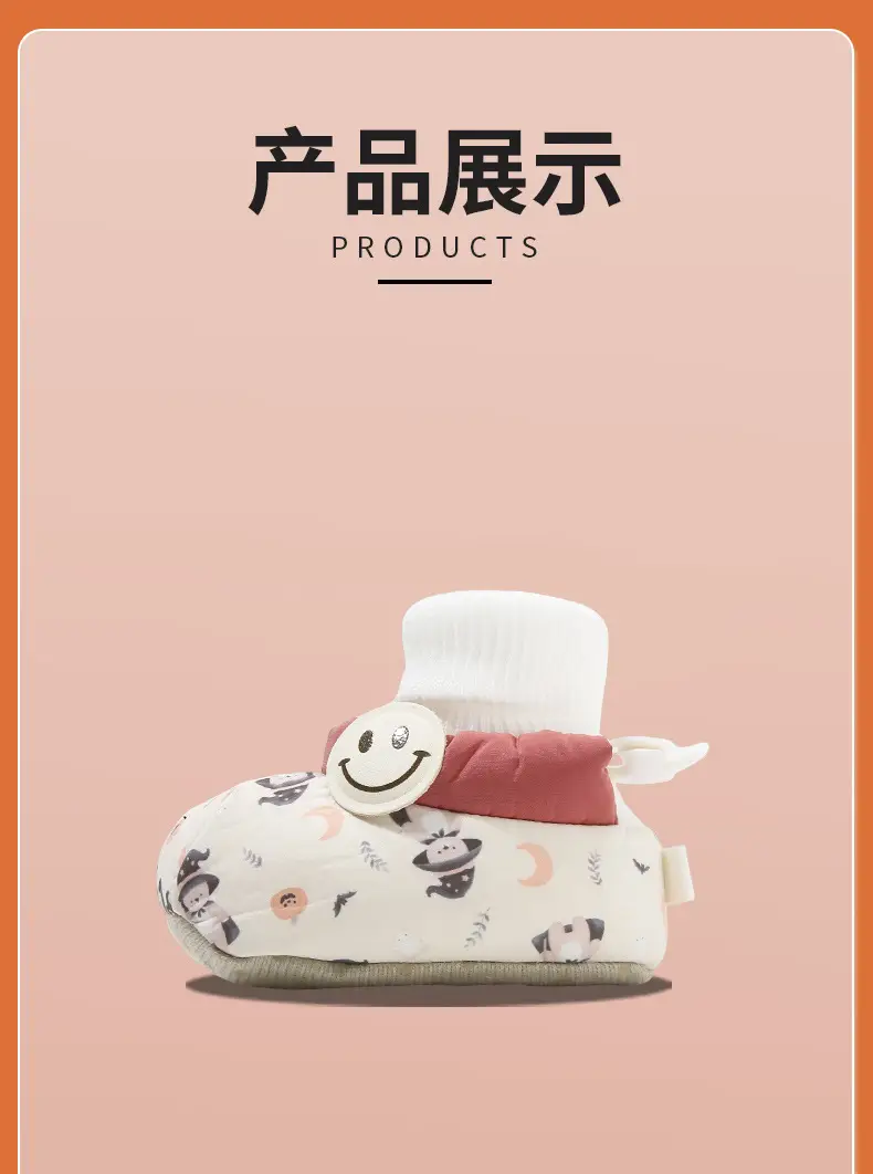 Winter Newborn Baby Shoes and Socks, Infant Girls' Shoes, Newborn Shoes, Warm Cotton Shoes, Fleece-Lined Soft Soles, Autumn and Winter — feature 23