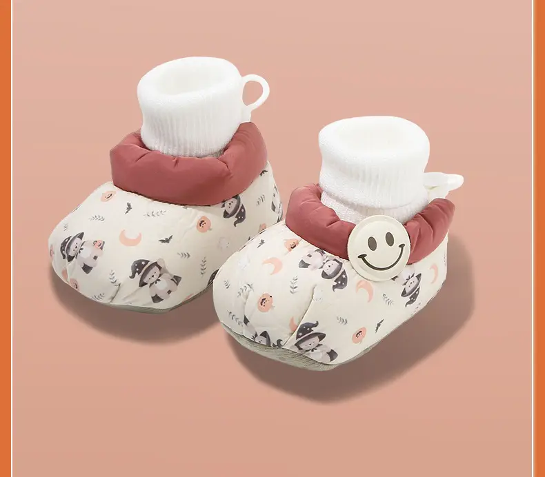 Winter Newborn Baby Shoes and Socks, Infant Girls' Shoes, Newborn Shoes, Warm Cotton Shoes, Fleece-Lined Soft Soles, Autumn and Winter — feature 24