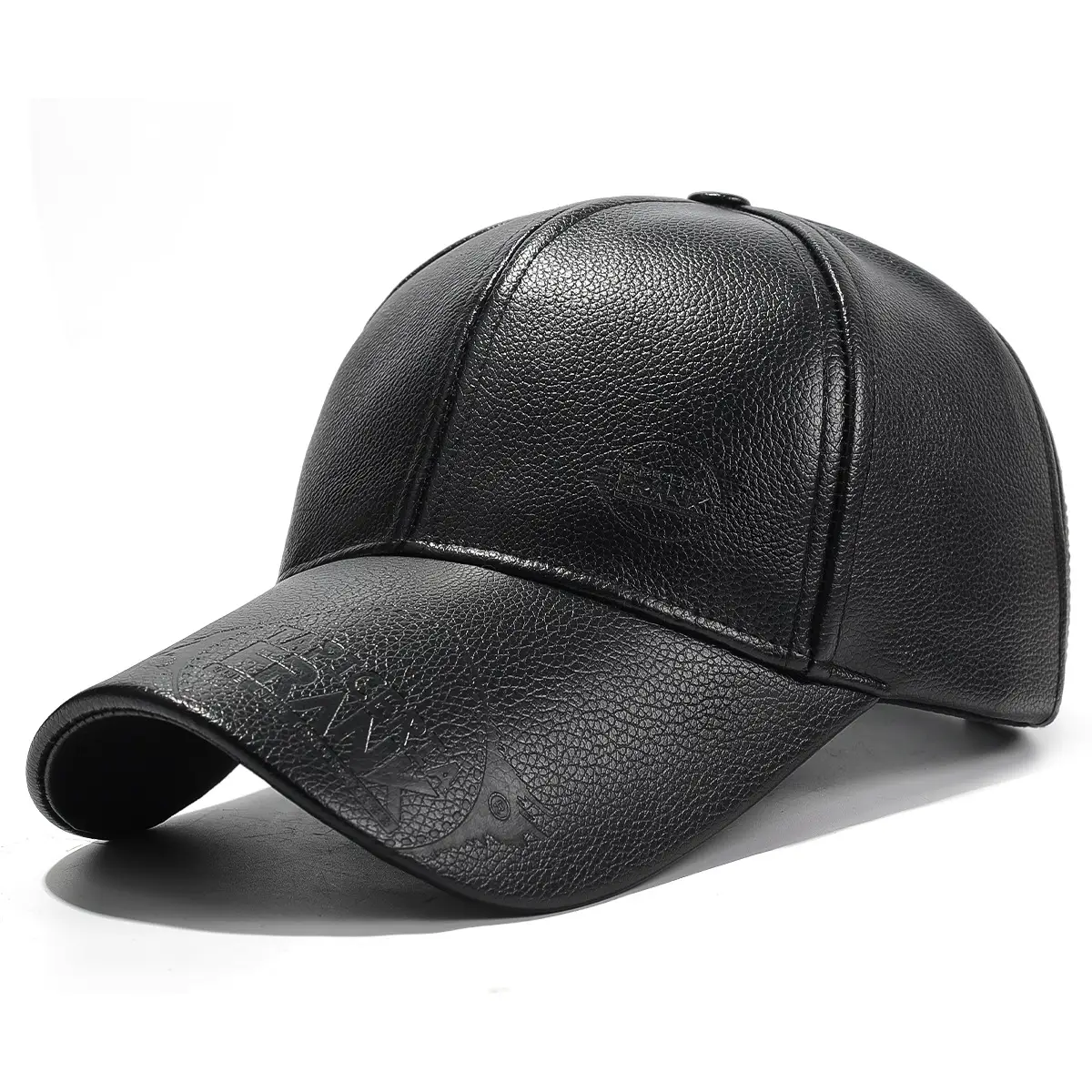 Black Fleece Lined Baseball Cap for Men Middle Age Elderly - Image 7