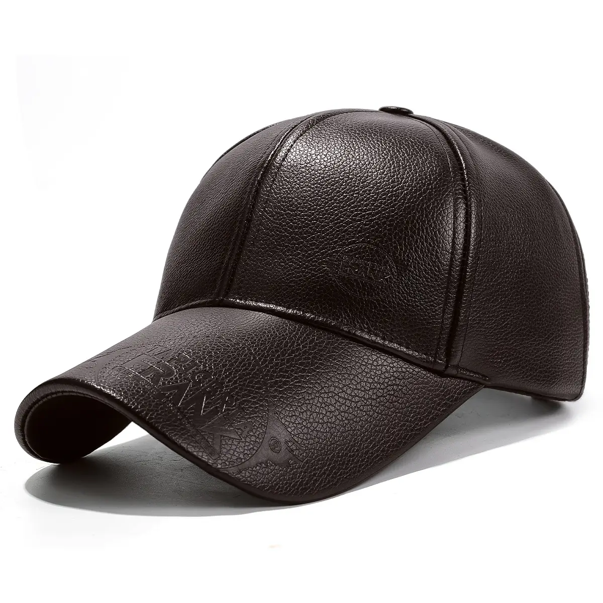 Black Fleece Lined Baseball Cap for Men Middle Age Elderly - Image 2