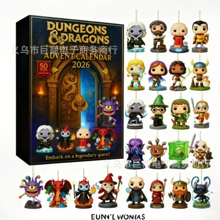 2026 Cross-Border Hot-Selling New Products Multi-Series Countdown Calendar Blind Box Decorative Flat Acrylic Pendant Gift
