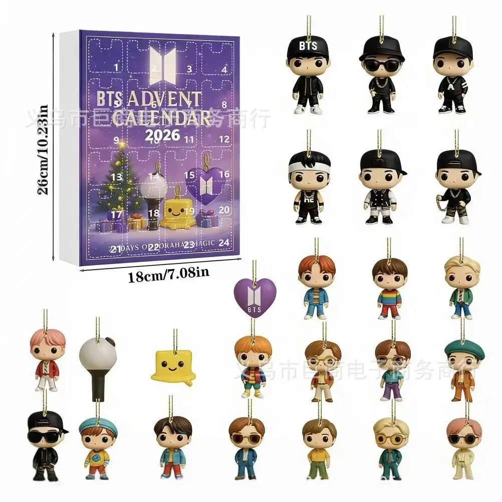 2026 Cross-Border Hot-Selling New Products Multi-Series Countdown Calendar Blind Box Decorative Flat Acrylic Pendant Gift