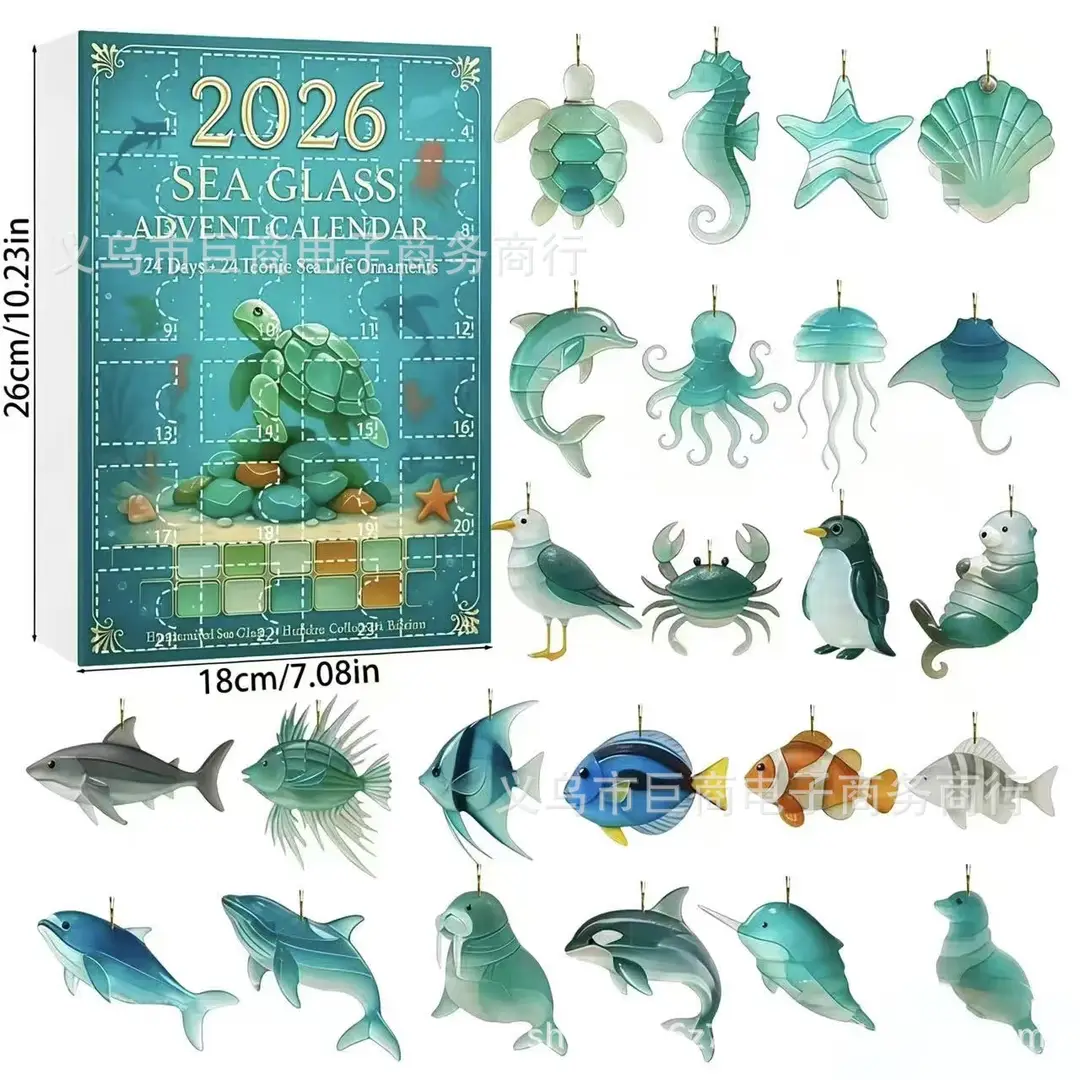 2026 Cross-Border Hot-Selling New Products Multi-Series Countdown Calendar Blind Box Decorative Flat Acrylic Pendant Gift