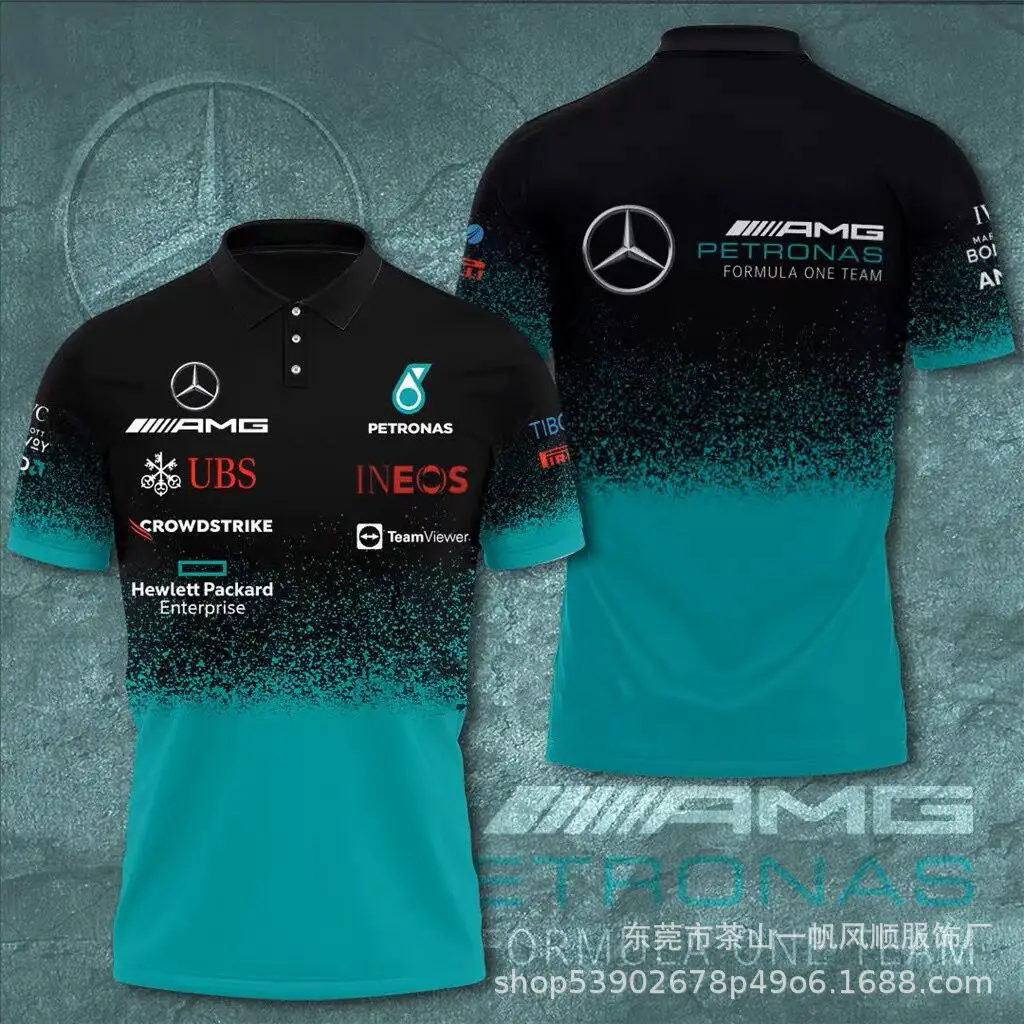 Fashionable New Style Versatile Racing and Off-Road Riding Clothing for Men, Short-Sleeved Polo Shirt, Comfortable, Wear-Resistant, Anti-Static