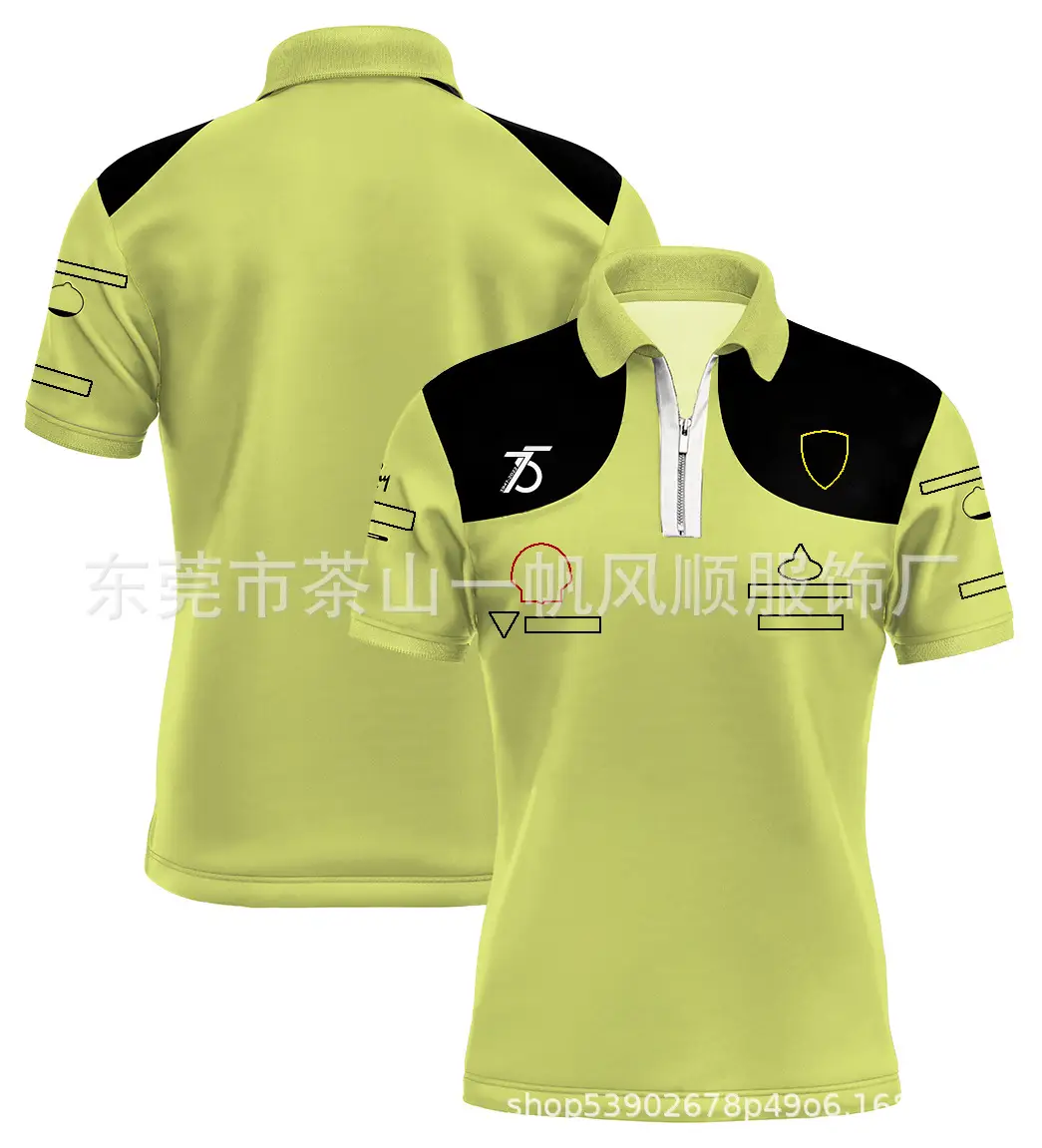 Fashionable New Style Versatile Racing and Off-Road Riding Clothing for Men, Short-Sleeved Polo Shirt, Comfortable, Wear-Resistant, Anti-Static
