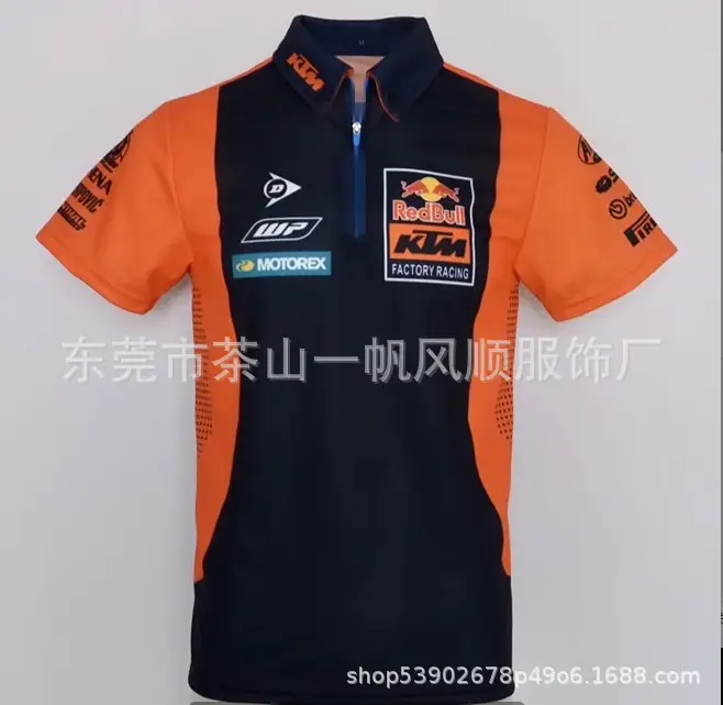Fashionable New Style Versatile Racing and Off-Road Riding Clothing for Men, Short-Sleeved Polo Shirt, Comfortable, Wear-Resistant, Anti-Static