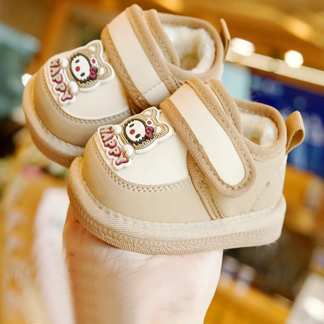 Toddler Shoes Winter Velvet Thickeneded Baby Shoes Soft Sole Non-Slip Beginner Baby Shoes 1-2 Years Old Snow Boots - Image 4