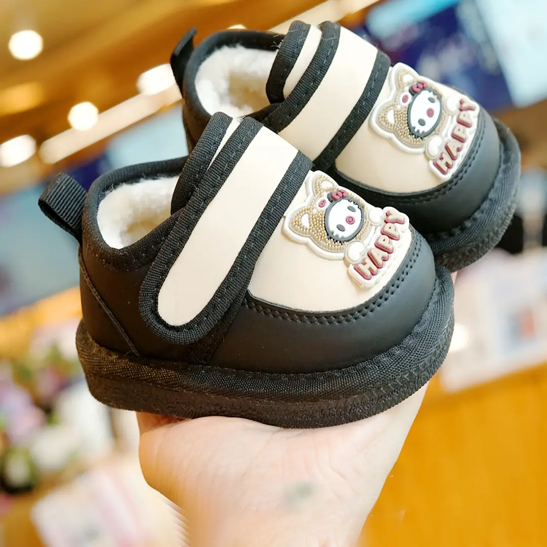 Toddler Shoes Winter Velvet Thickeneded Baby Shoes Soft Sole Non-Slip Beginner Baby Shoes 1-2 Years Old Snow Boots - Image 2