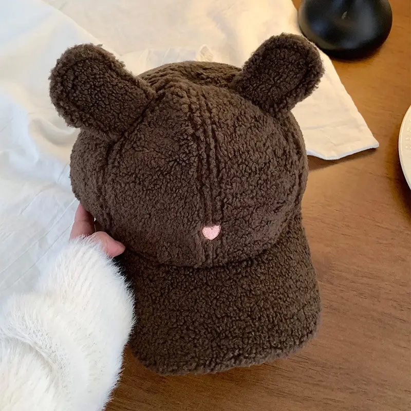 Furry Bunny Baseball Cap for Women Warm Cute - Image 4