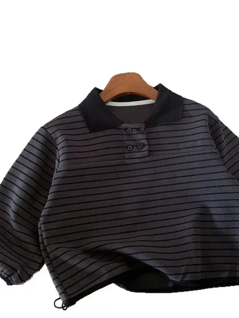 Children Striped Polo Shirt Long Sleeve 2025 - Image 7