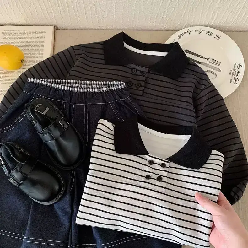Children Striped Polo Shirt Long Sleeve 2025 — feature 5