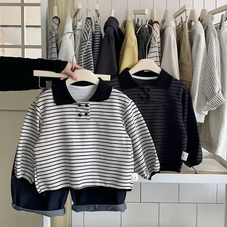 Children Striped Polo Shirt Long Sleeve 2025 — feature 6