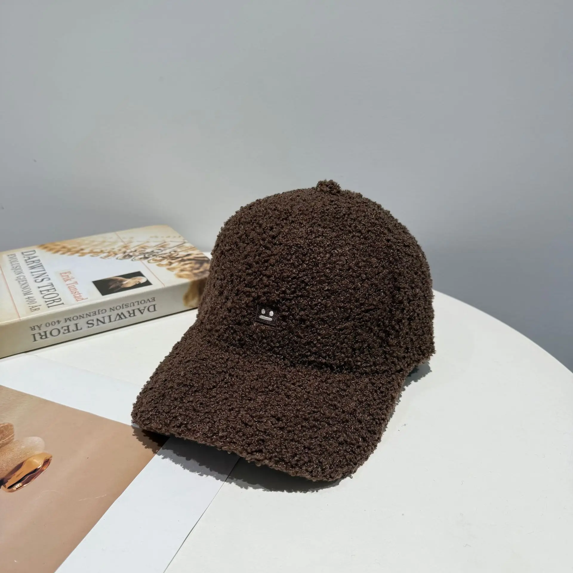 Autumn Winter Warm Baseball Cap with Embroidered Beads - Image 5