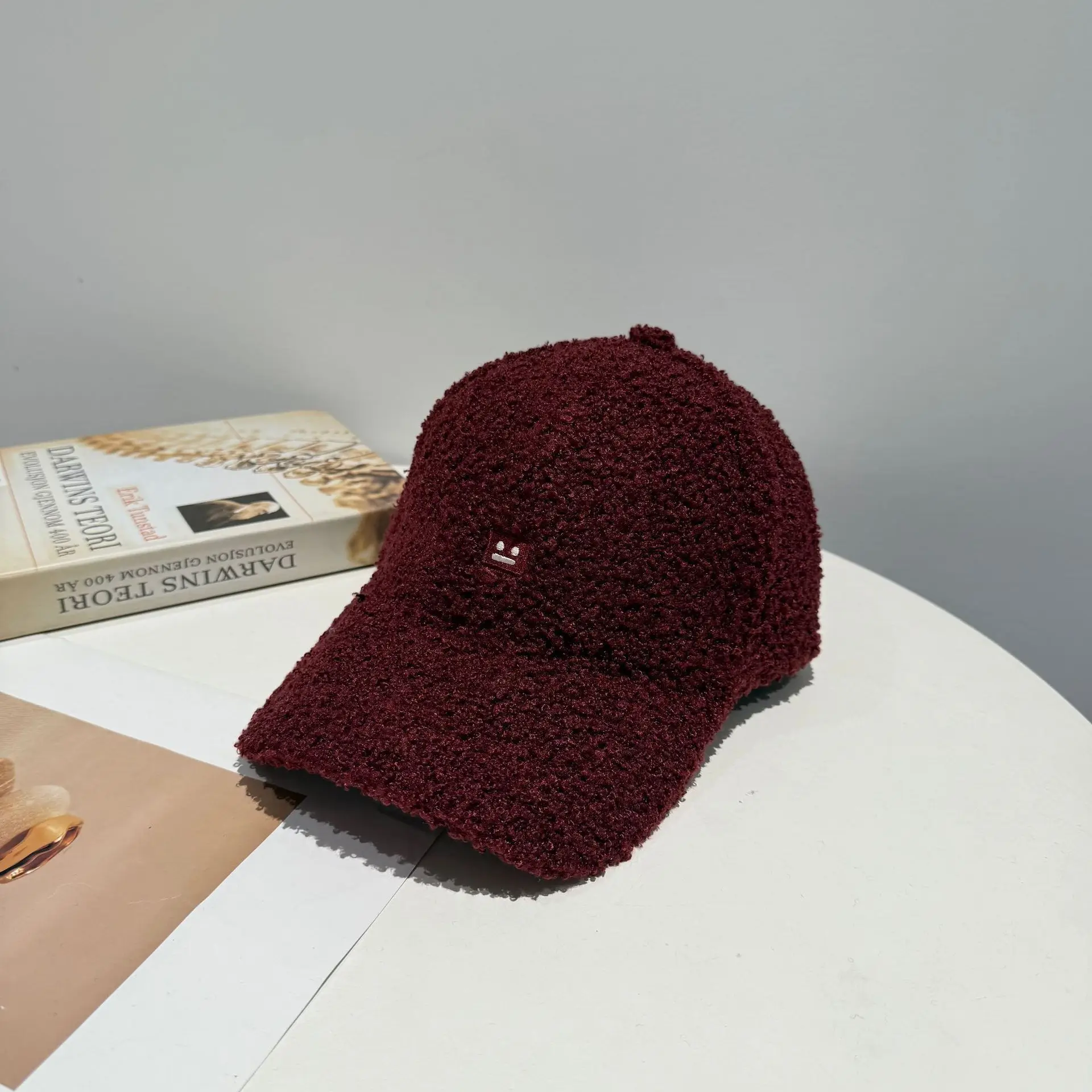 Autumn Winter Warm Baseball Cap with Embroidered Beads - Image 6
