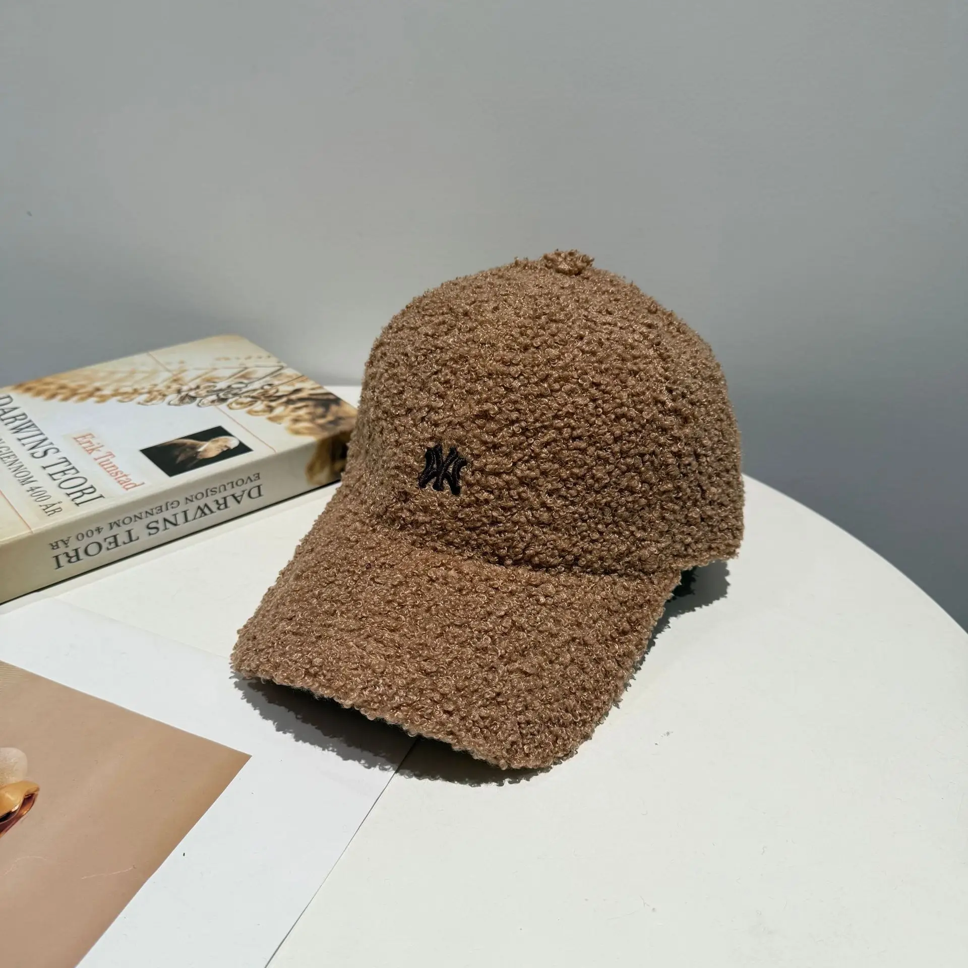 Korean Style Wool Cap Brown Winter Warm - Image 3