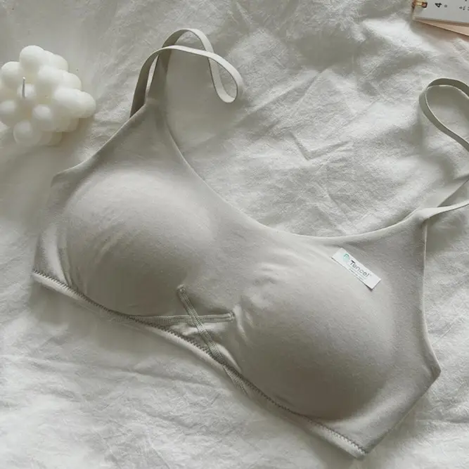 Zhiqumo Modal Round Breast One-Piece Seamless Intimates Women's Summer Thin Small Breast Push-Up Anti-Sagging Breathable Bra