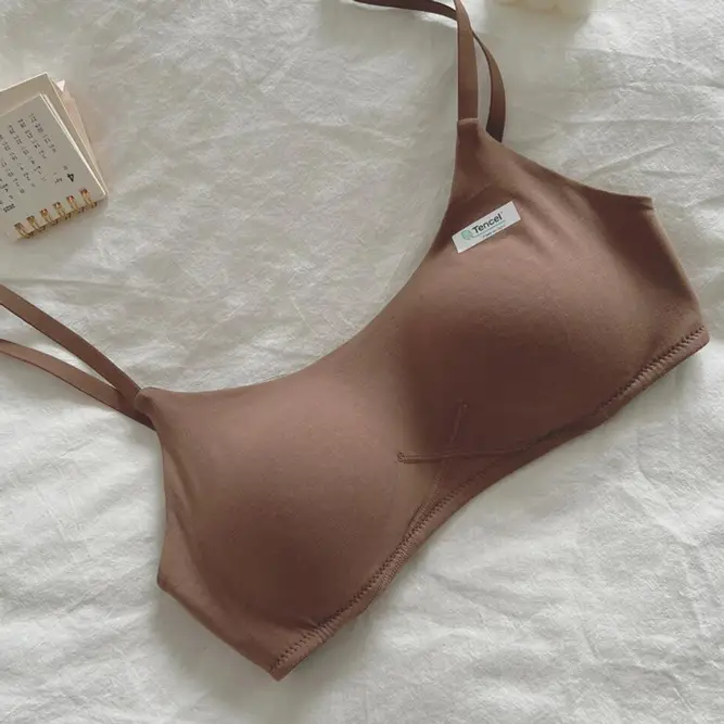 Zhiqumo Modal Round Breast One-Piece Seamless Intimates Women's Summer Thin Small Breast Push-Up Anti-Sagging Breathable Bra