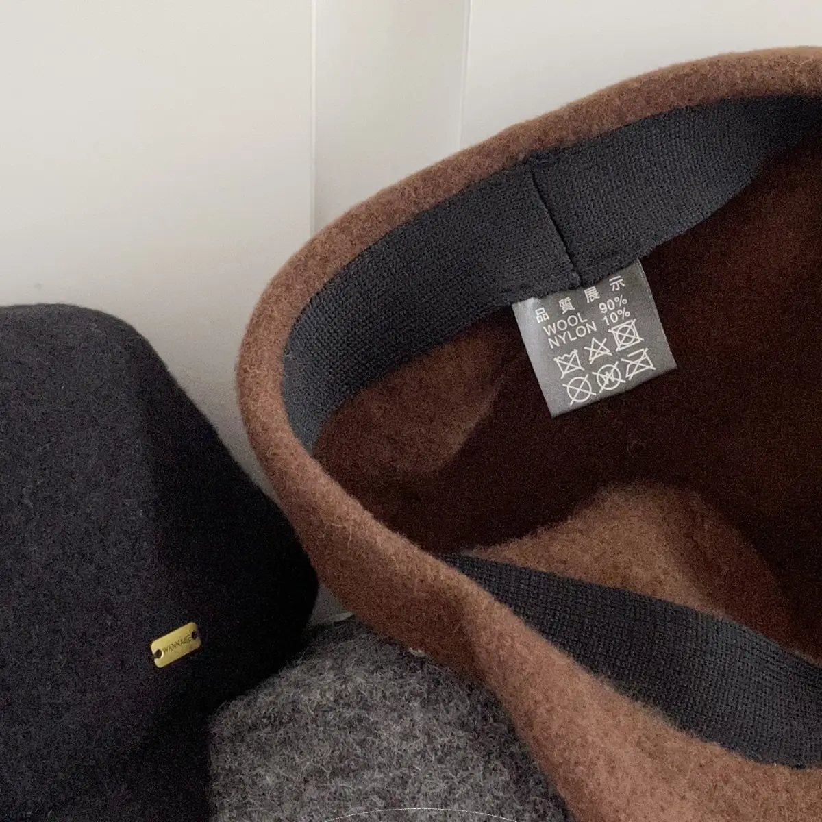Women Wool Equestrian Hat Brown Black Winter Flat Top - Image 6