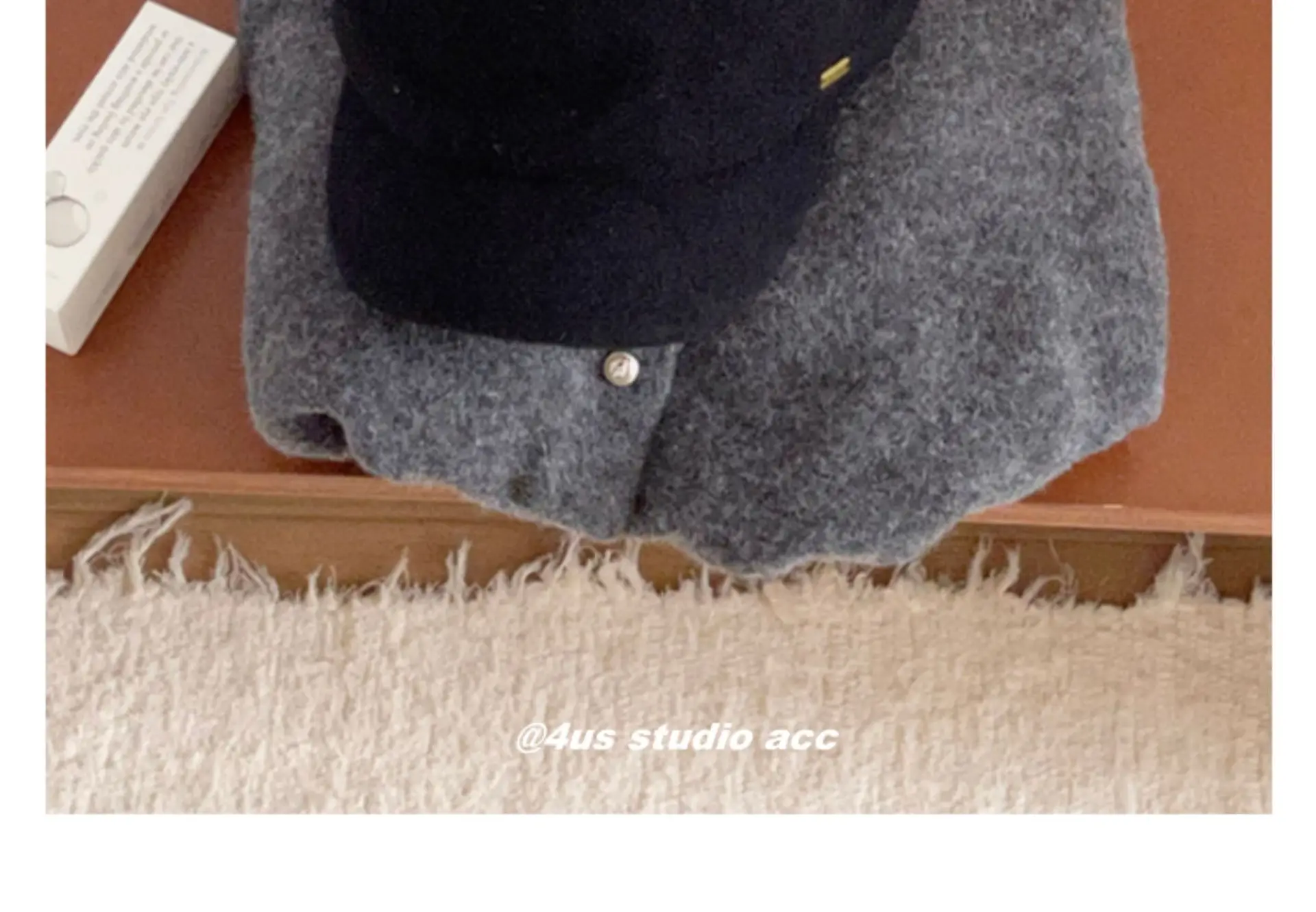 Women Wool Equestrian Hat Brown Black Winter Flat Top — feature 6