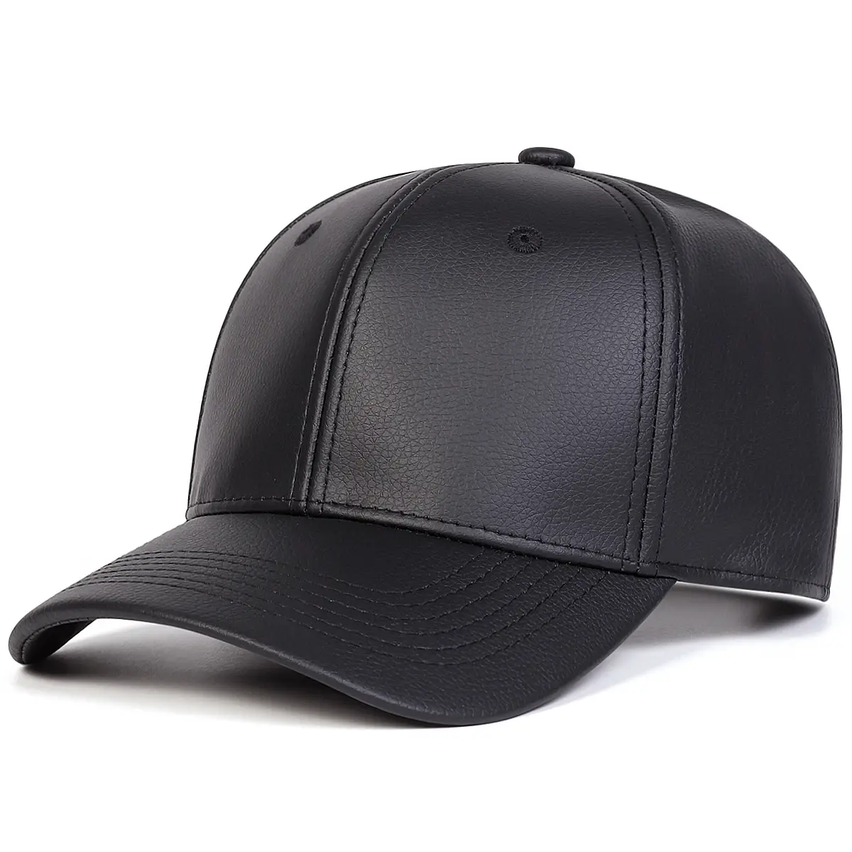 Black Leather Duckbill Cap for Women Winter — feature 3