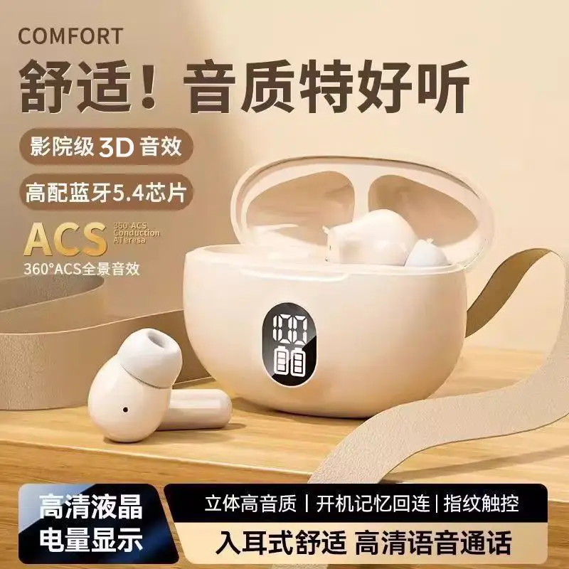 2025 New Semi-In-Ear Bluetooth Headset Wireless Dynamic Noise Reduction Bluetooth Headset Ultra-Long Battery Life Digital Display Bluetooth Headset
