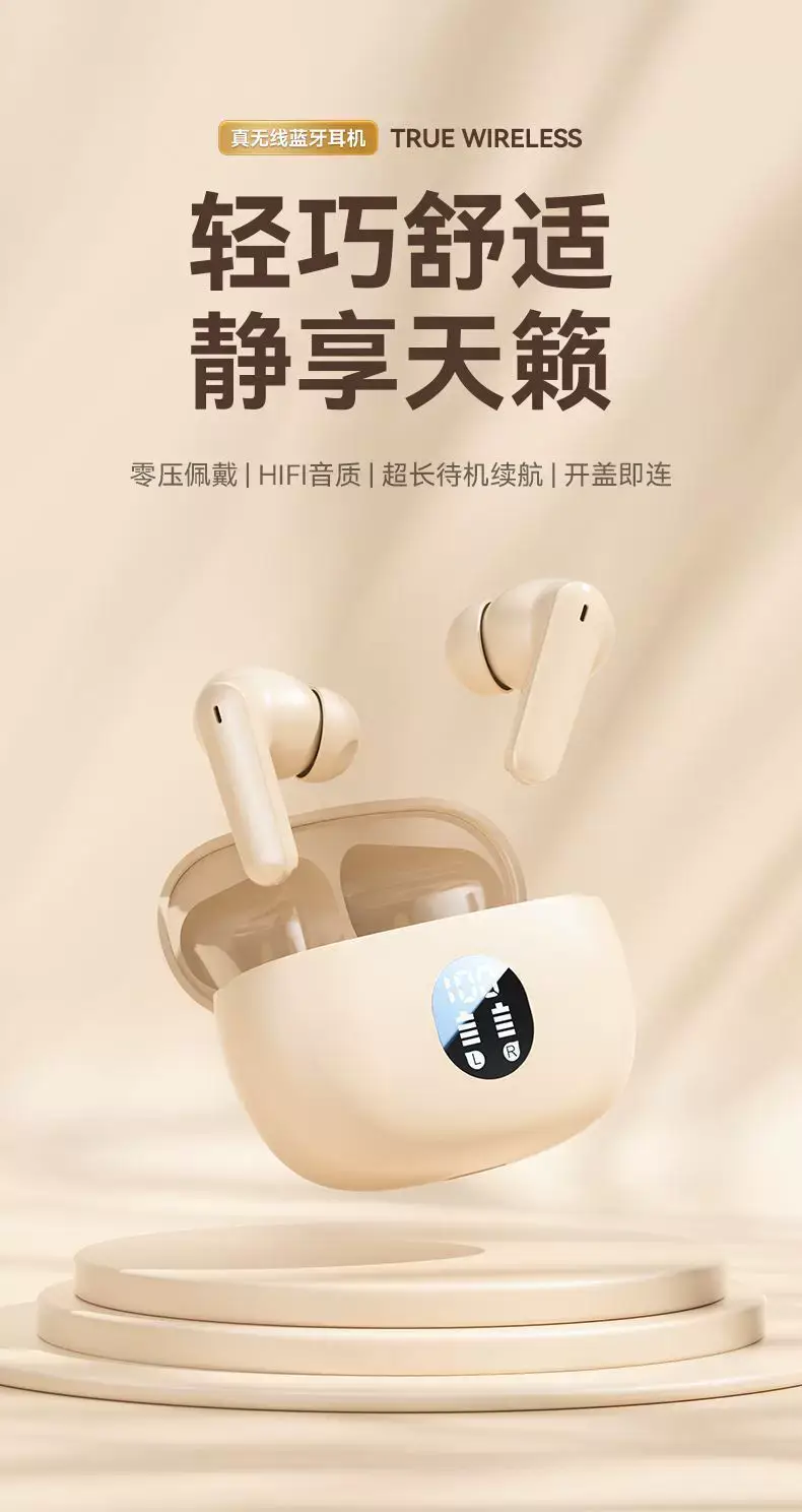 2025 New Semi-In-Ear Bluetooth Headset Wireless Dynamic Noise Reduction Bluetooth Headset Ultra-Long Battery Life Digital Display Bluetooth Headset — feature 1