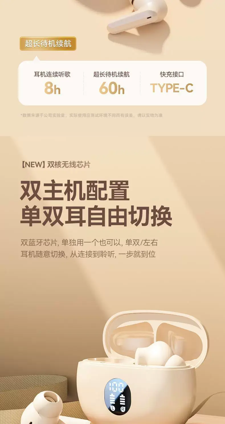 2025 New Semi-In-Ear Bluetooth Headset Wireless Dynamic Noise Reduction Bluetooth Headset Ultra-Long Battery Life Digital Display Bluetooth Headset — feature 10