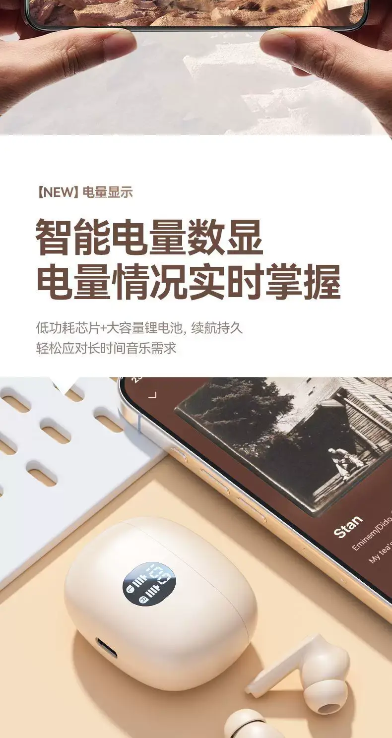 2025 New Semi-In-Ear Bluetooth Headset Wireless Dynamic Noise Reduction Bluetooth Headset Ultra-Long Battery Life Digital Display Bluetooth Headset — feature 9