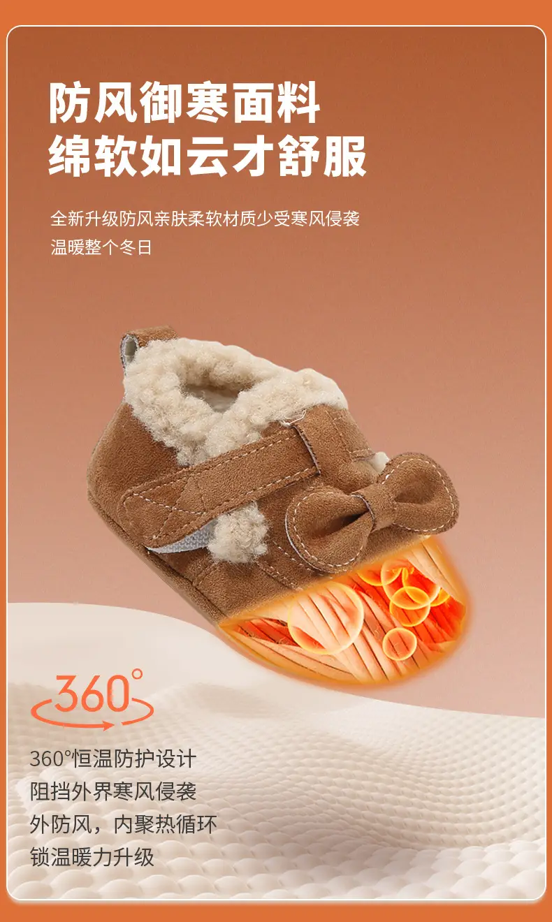 Winter Baby Shoes for Girls 0-6 Months Soft Fleece Lined — feature 16