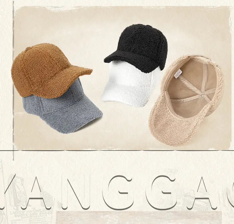 Winter Black Wool Baseball Cap for Men — feature 14