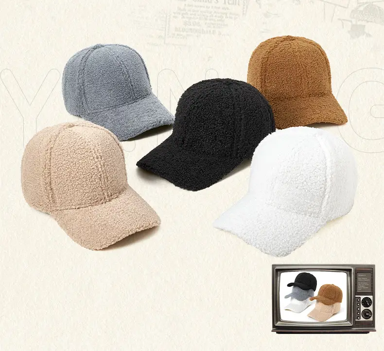 Winter Black Wool Baseball Cap for Men — feature 16