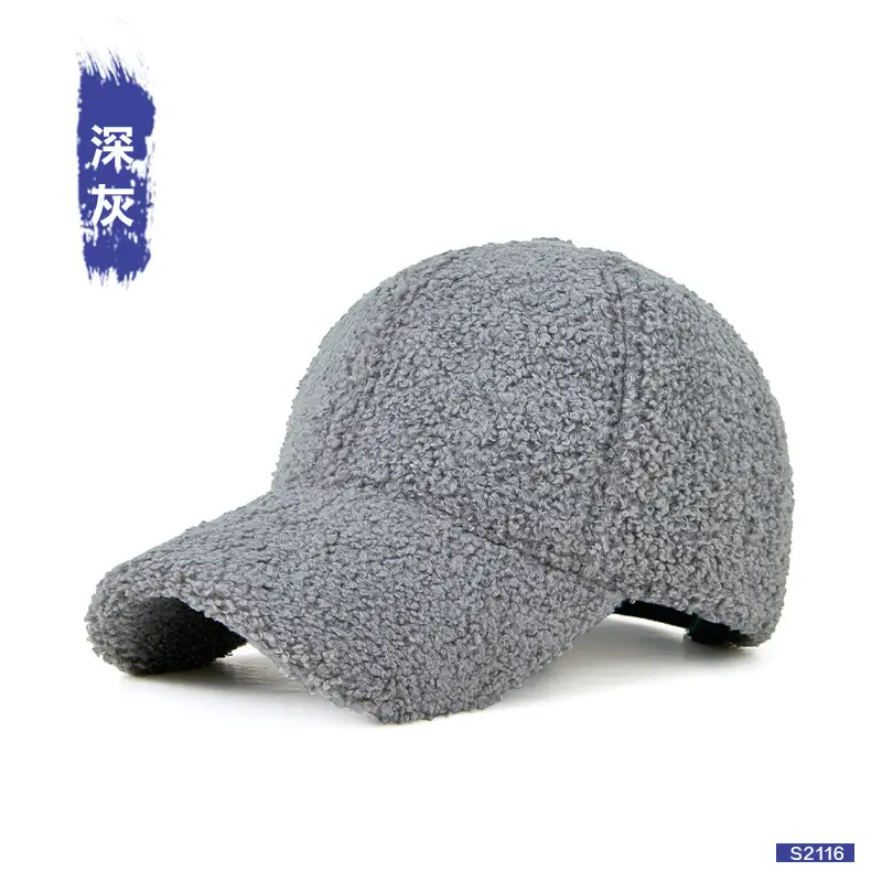 Winter Black Wool Baseball Cap for Men - Image 2