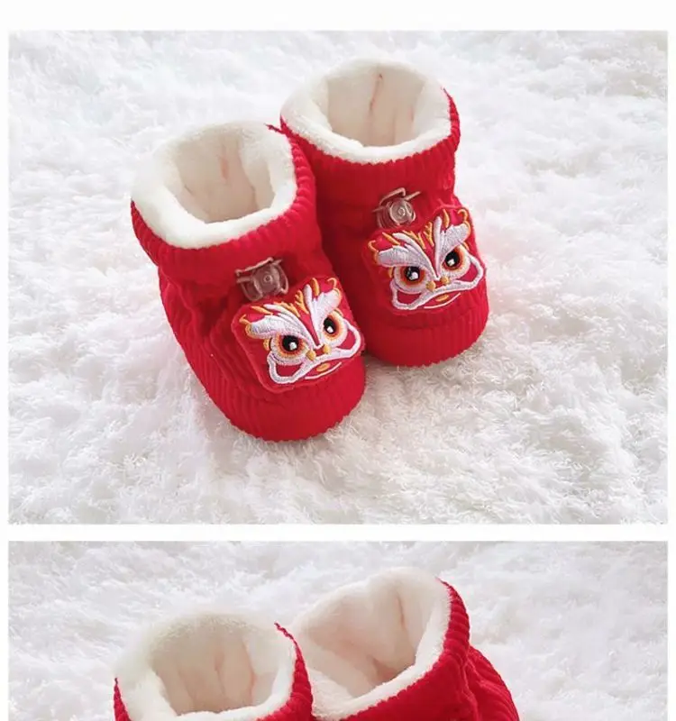Baby Winter Velvet Shoes 0-6 Months Tiger Head Design — feature 7