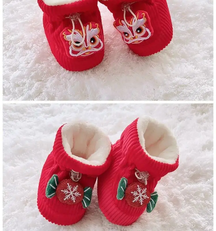 Baby Winter Velvet Shoes 0-6 Months Tiger Head Design — feature 8