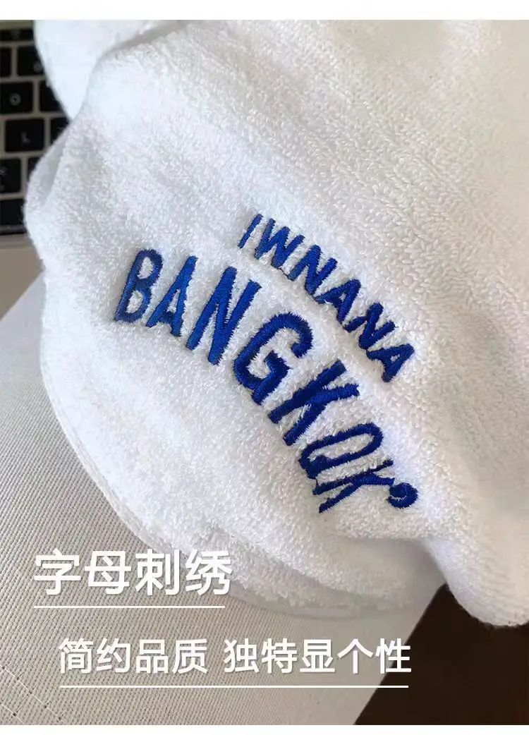 Women's White Letter Embroidered Baseball Cap with Bear Ears — feature 3