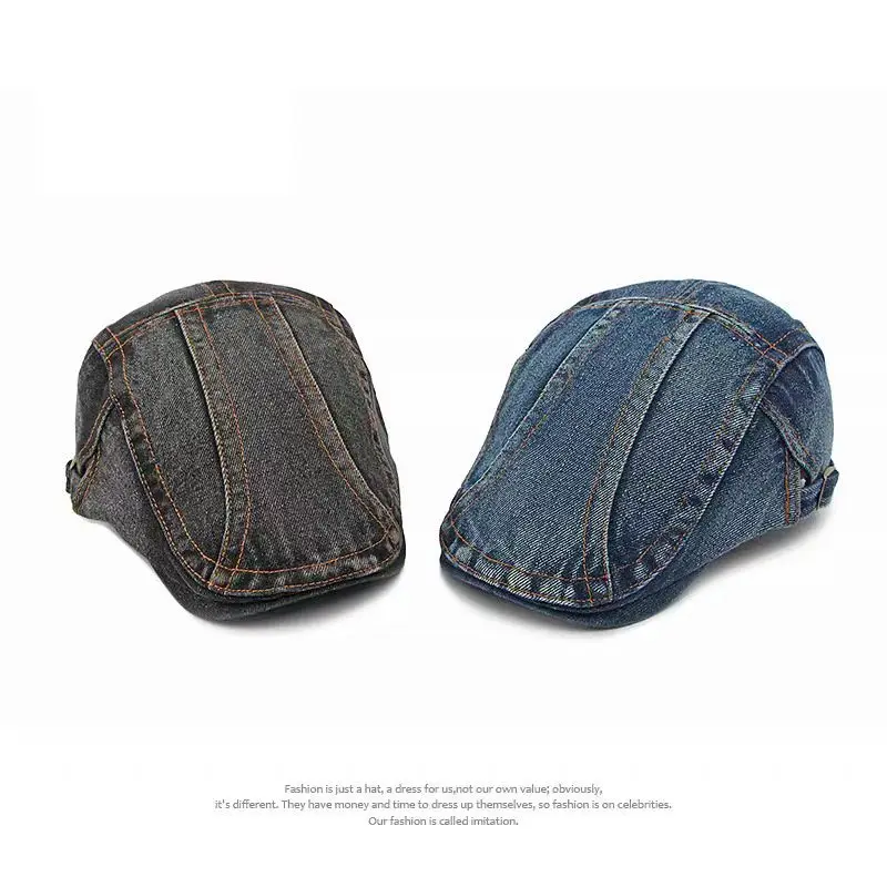 Washed Denim Duckbill Cap Forward for Men Women