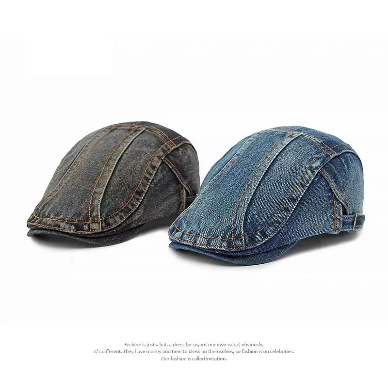 Washed Denim Duckbill Cap Forward for Men Women