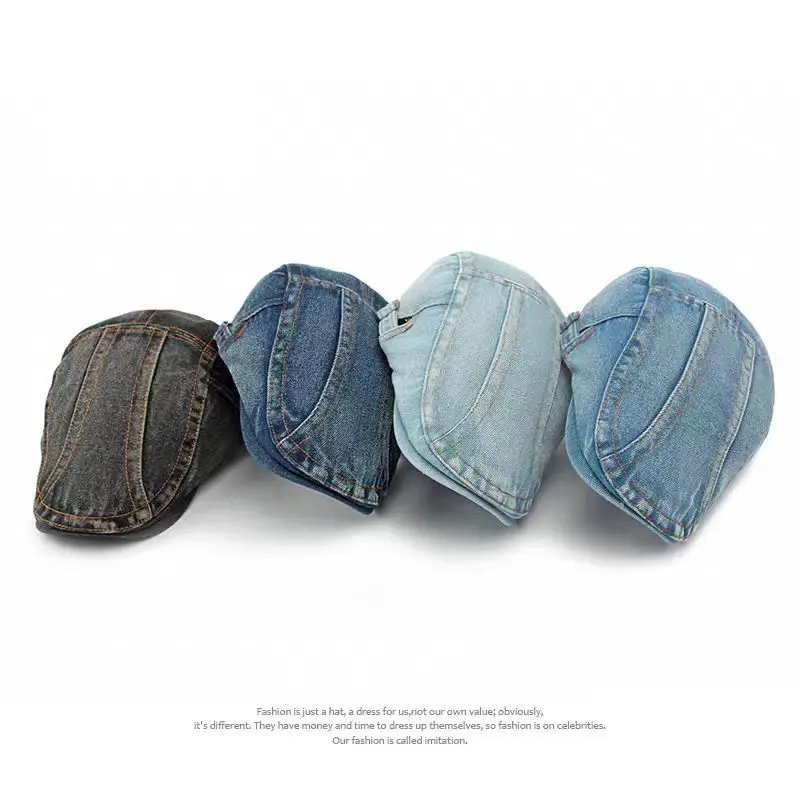 Washed Denim Duckbill Cap Forward for Men Women