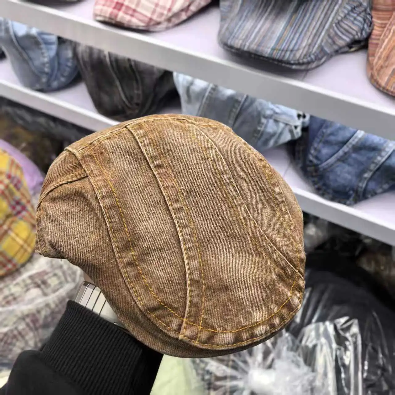 Washed Denim Duckbill Cap Forward for Men Women — feature 3