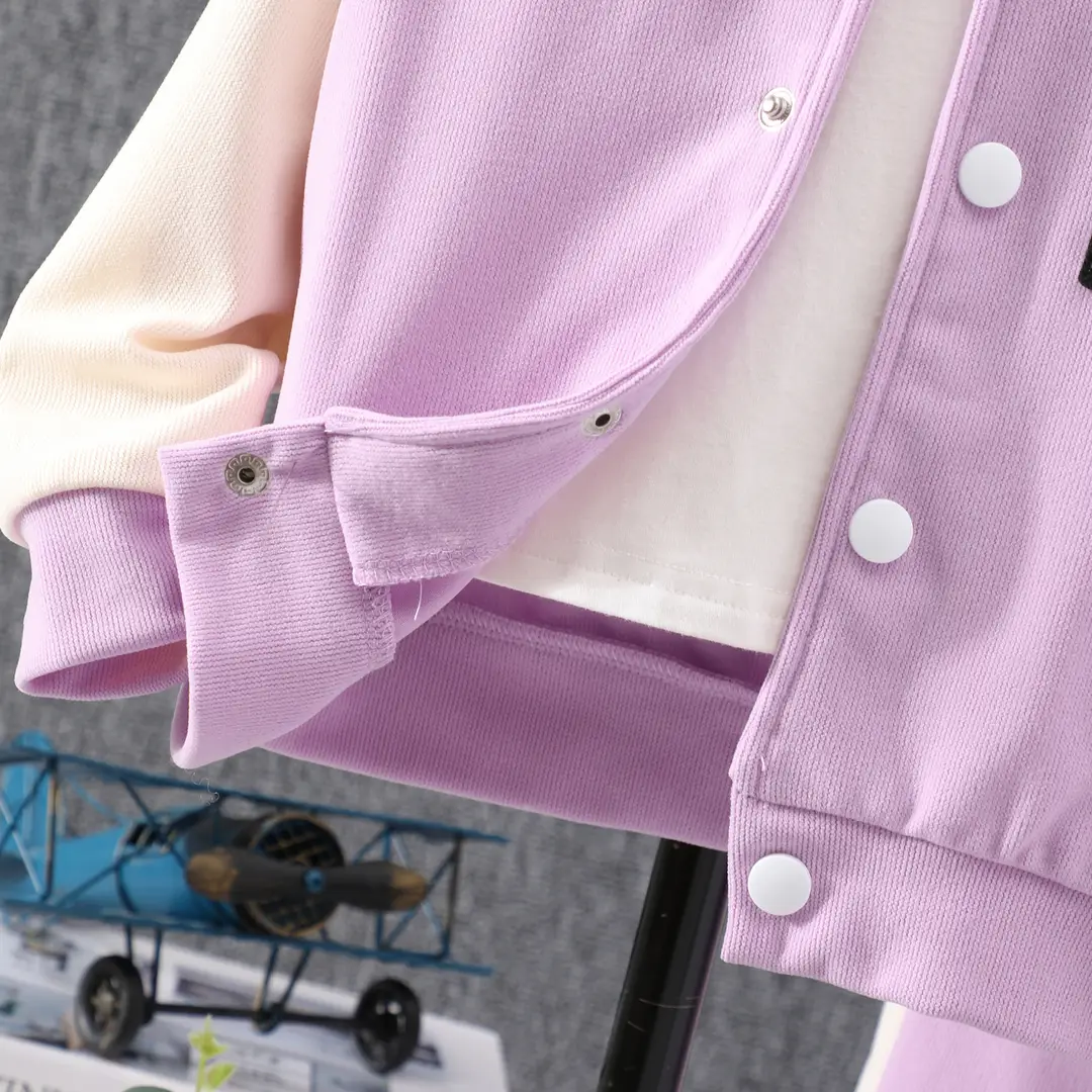 Cross-Border Autumn New Style Long-Sleeved Hooded Contrasting Color A-Line Stamp Suit for Children and Middle-Aged Children — feature 16