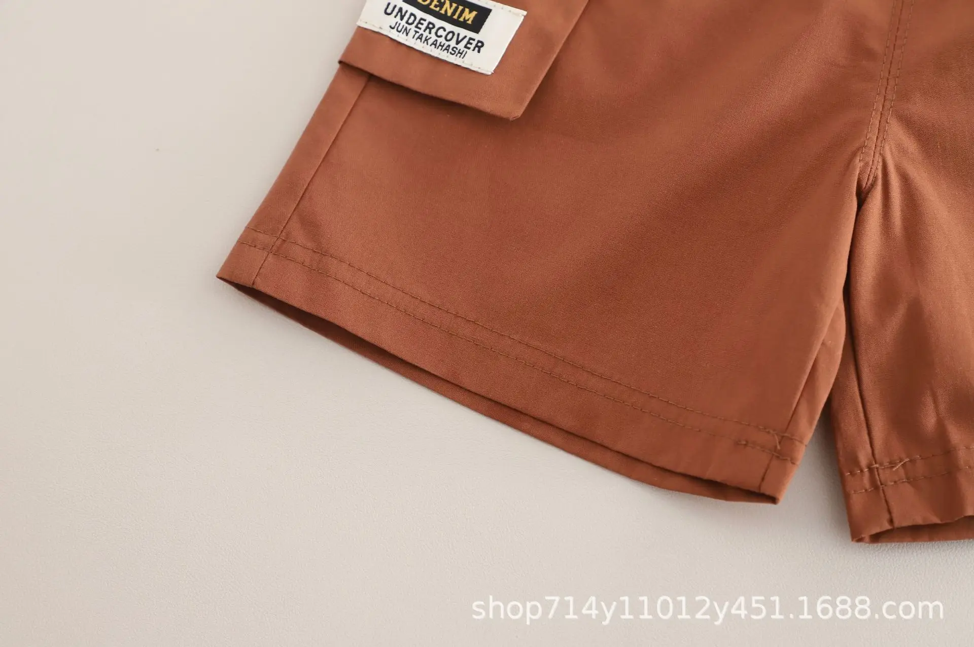 Trendy Boys Tie-Dye Shorts Set Brown White — feature 17